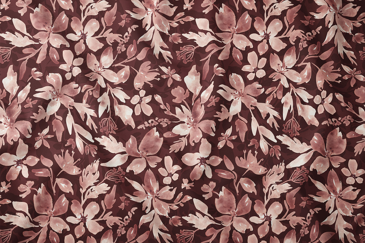Blush Blossom Watercolor Flora Print, a Pattern Graphic by SirenaArt (Photo 9 of 16)