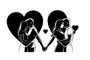 Couple Love Silhouette Bundle, an Illustration by jahid234 (Thumbnail 24 of 48)
