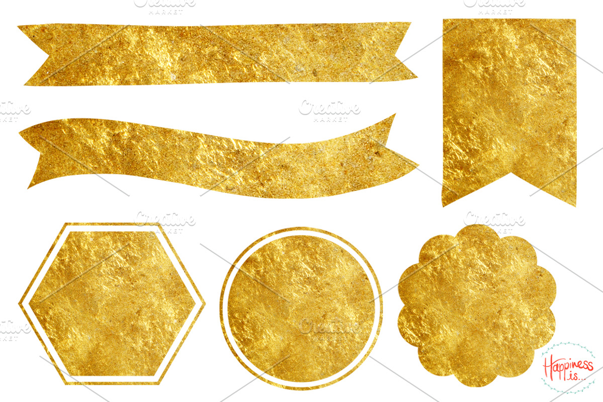 19 Gold Textured Elements, an Object Graphic by Fathima's Studio (Photo 2 of 3)