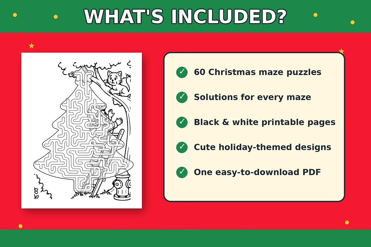 60 Christmas Mazes for Kids, a Seasonal Illustration by Dreamy Little Graphics (Photo 5 of 7)