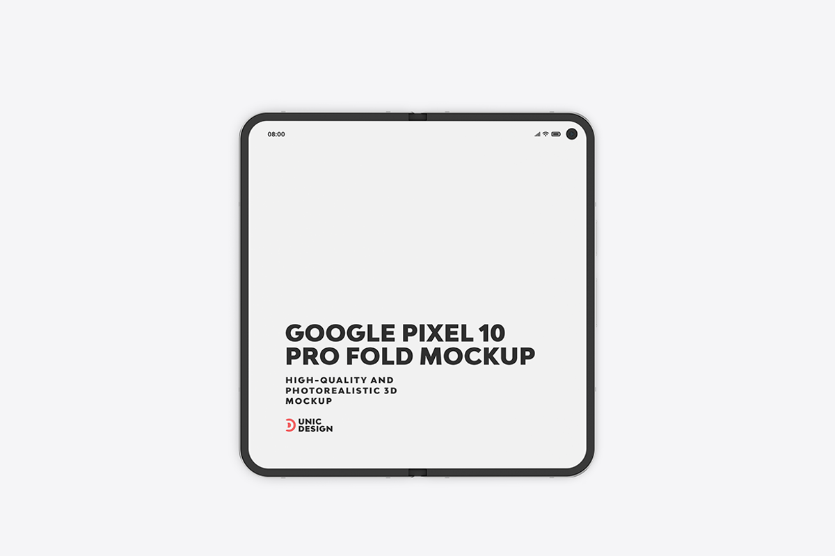 Google Pixel 10 Pro Fold Mockup, an Android Mockup by UnicDesign (Photo 11 of 13)