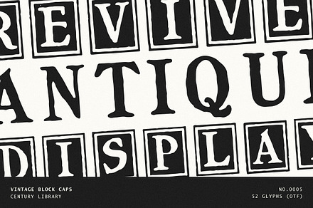 Antique Block Print Font, a Serif Font by Century Library