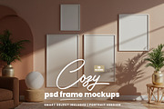 10 Cozy Poster Frames Mockups, an Advertising Mockup by PixelsDesign (Thumbnail 1 of 3)