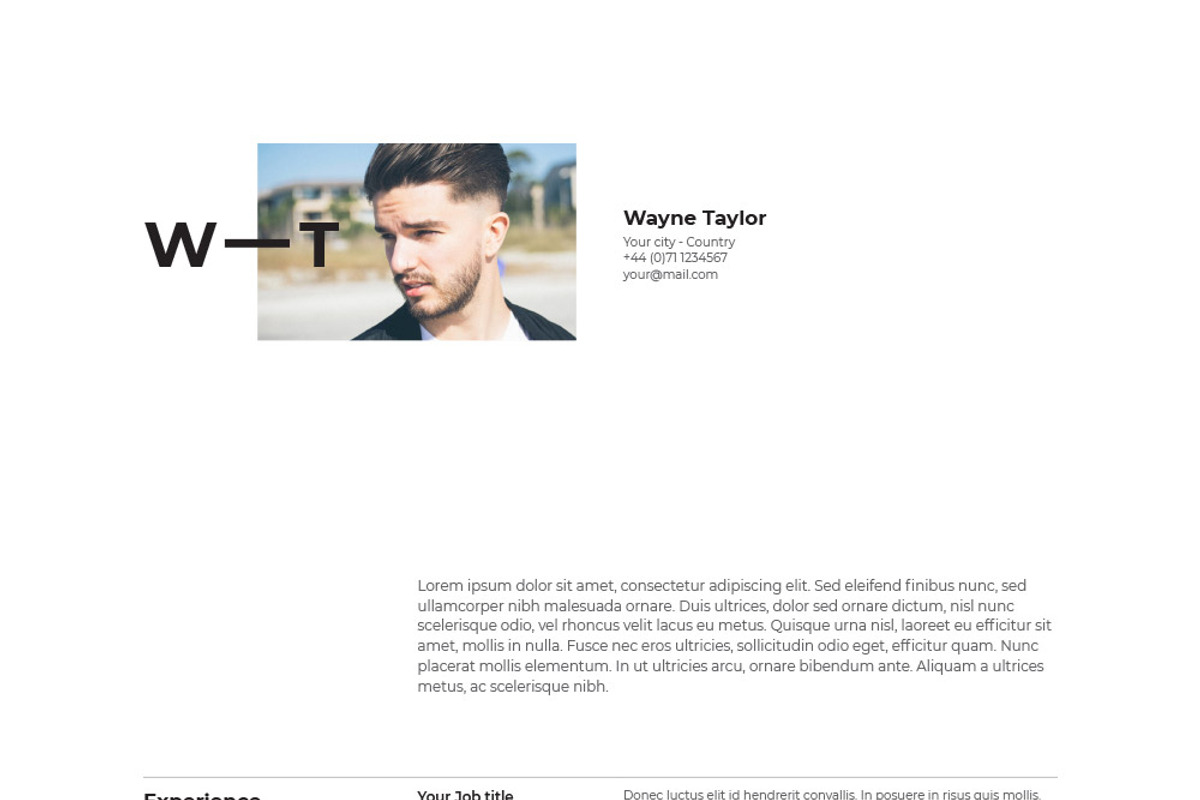 Wayne | CV / resume template, a Resume Template by CV house (Photo 6 of 10)
