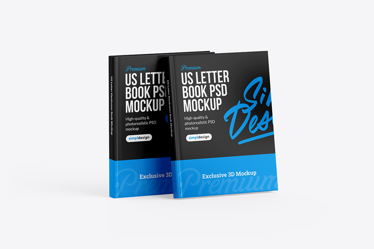 US Letter Hardcover Book Mockup, a Books & Magazine Mockup by SimplDesign (Photo 9 of 13)