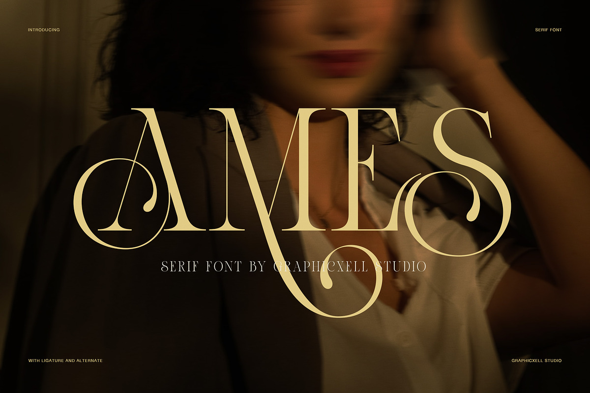 Ames uxury Serif Font, a Serif Font by Graphicxell (Photo 1 of 8)