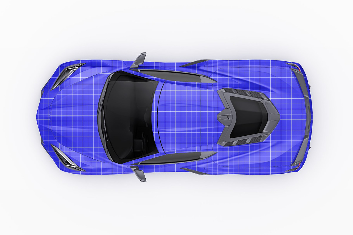2020 Mid-Engine Supercar Coupe Set, an Advertising Mockup by Halal Graphic Studio (Photo 10 of 12)