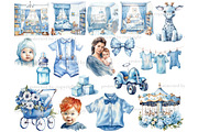 Baby Boy Clipart Bundle, a Person Illustration by GlamArtZhanna (Thumbnail 4 of 5)