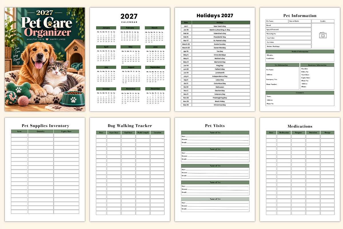 2027 Pet Care Organizer, a Stationery Template by Shumaya (Photo 2 of 4)