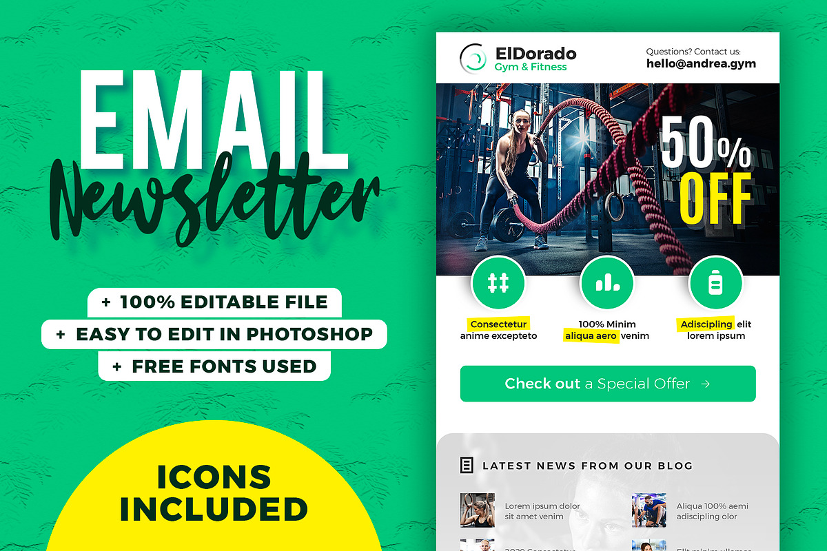E-mail Newsletter - PSD Template, an Email Template by Better Be a Designer (Photo 1 of 4)