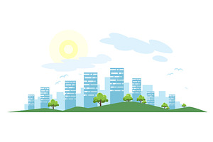 A shadowy silhouette of a city, an Object Illustration by Things for designers