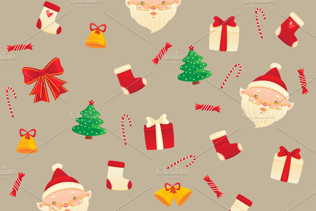 Set Christmas and New year's pattern preview 5