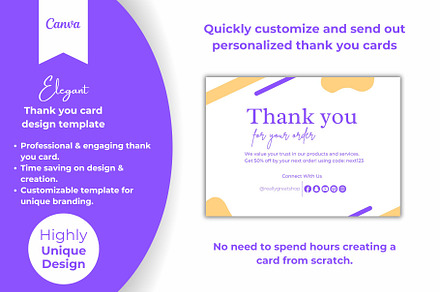 Simple thank you card template canva, a Card Template by DesignArts