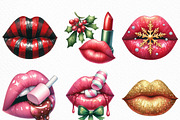Christmas Lips Clipart Sublimation, an Illustration by Craft Nest (Thumbnail 3 of 6)