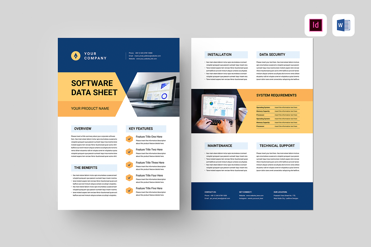 Software Company Data Sheet, a Flyer Template by Leaflove (Photo 1 of 5)