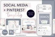 Social Media & Pinterest Rose Gold, a Social Media Template by Lady Boss Studio (Thumbnail 1 of 6)
