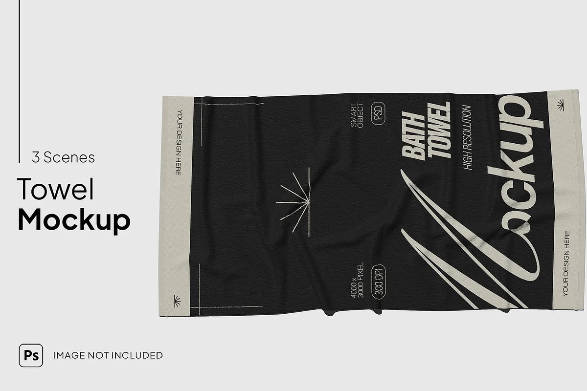 Towel Mockup - Multiple Views, a Household Mockup by graphicsauce (Photo 1 of 4)