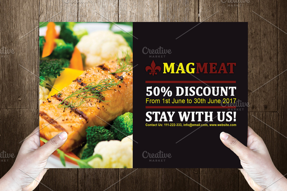 Meatlo Post Card Template Design, a Card Template by Dueza.Com
