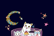 Retro Groovy Cat Ghost, Halloween, a Seasonal Illustration by Sense Library (Thumbnail 8 of 9)