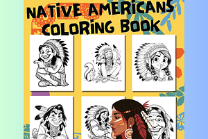 Funny Native Americans Coloring Book, a Person Illustration by Sourcedigi