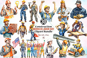 Construction Worker Labor Day Clipar, an Illustration by Canvas Craft (Thumbnail 1 of 3)