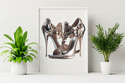 Silver Luxury Heels  Sublimation Cl, an Illustration by SVGArt (Thumbnail 4 of 8)