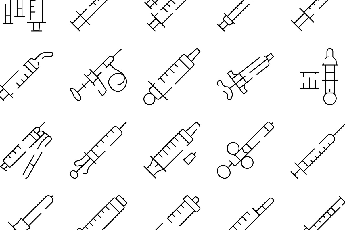 Syringe medical line icons set for, an Object Graphic by pikepicture (Photo 3 of 3)