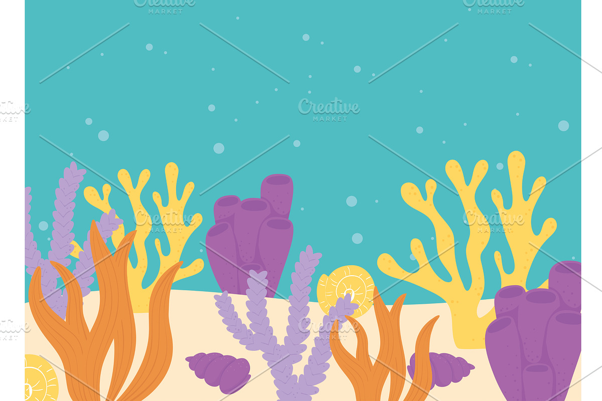 under the sea seabed, an Illustration by studiogstock