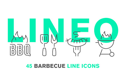LINEO - 45 BARBECUE ICONS