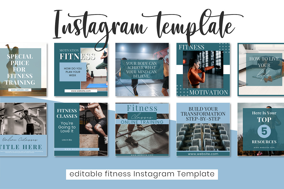 Fitness Instagram Canva Post Templates