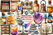 Apothecary Clipart Vintage Clipart, an Illustration by Canvas Craft (Thumbnail 1 of 7)