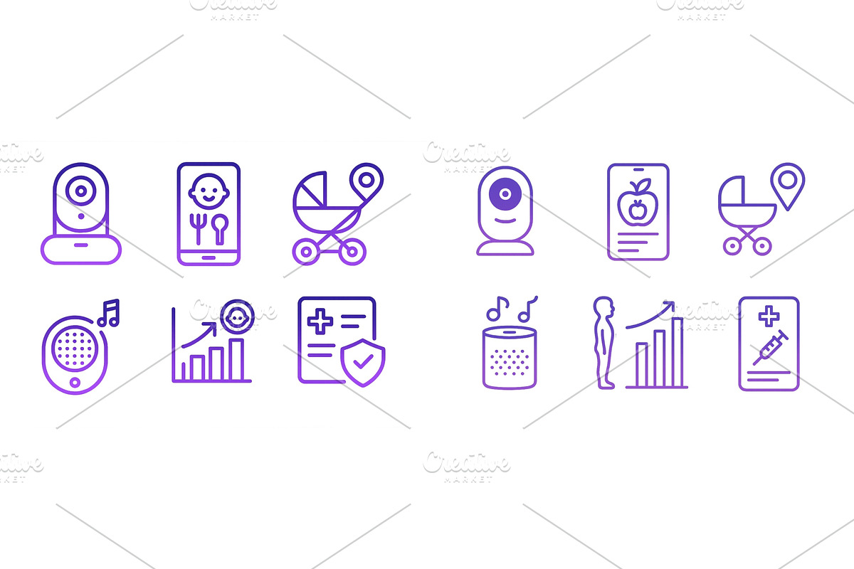 Icons representing smart parenting, a Technology Illustration by ZinetroN