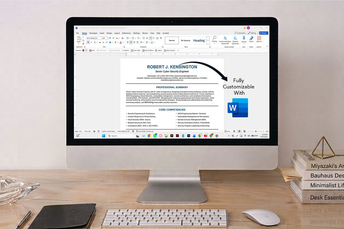 ATS Resume for Cyber Security, a Resume Template by Design_Xlab (Photo 3 of 10)