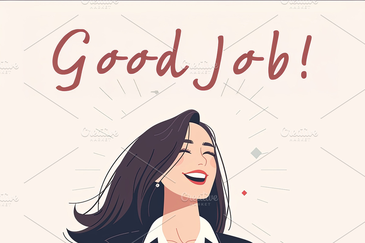 Confident businesswoman celebrating success with a professional and empowering, an Illustration by AS photostudio