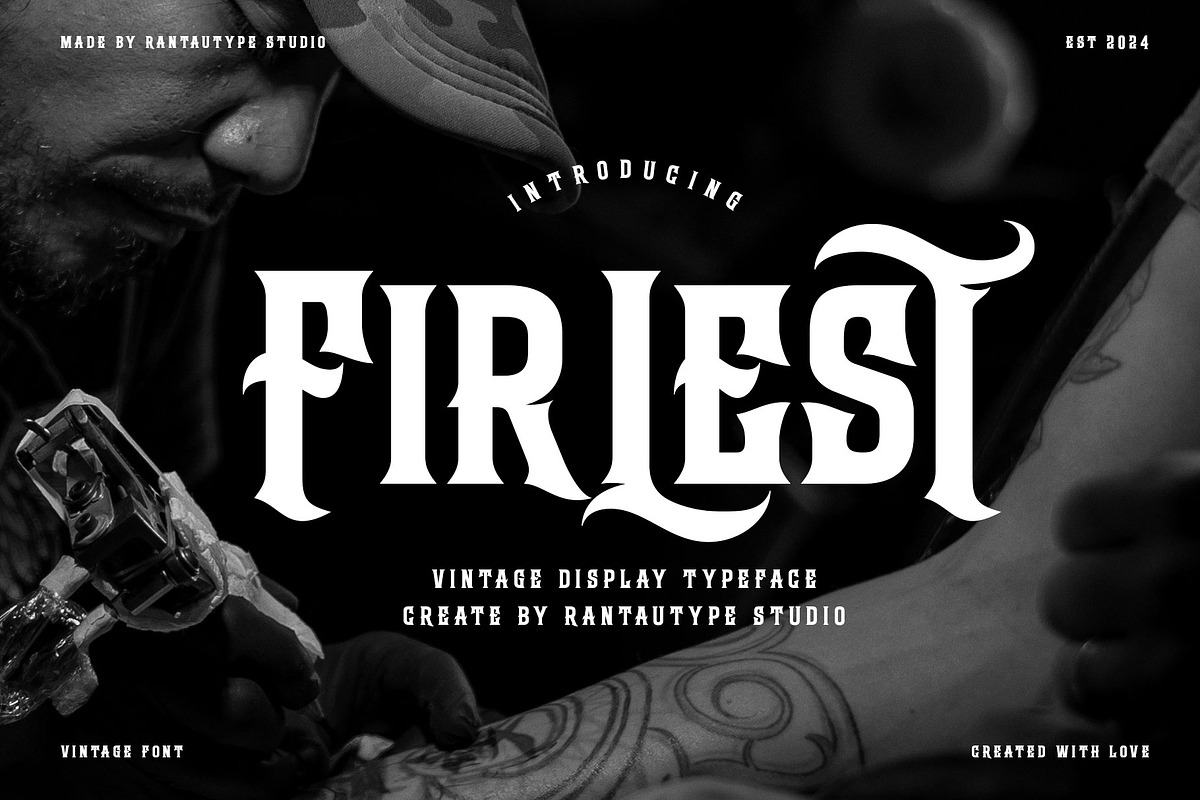 Firlest Old Vintage Font, a Blackletter Font by RantautypeStudio (Photo 1 of 15)
