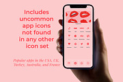 300 iOS 14 Pink and Red Icon Pack, an Icon by A Good Design Studio (Thumbnail 2 of 5)
