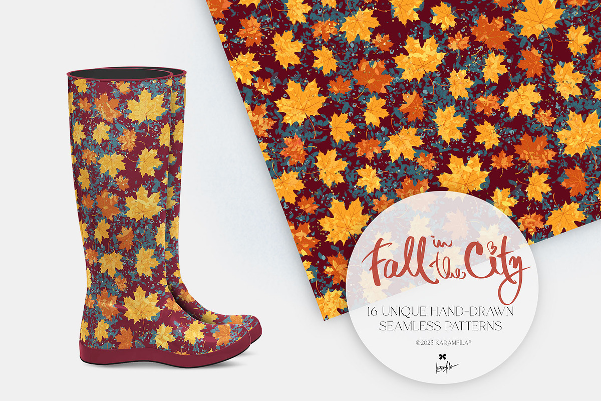 Fall City Hand Drawn Autumn Patterns, a Pattern Graphic by KaramfilaS (Photo 18 of 21)