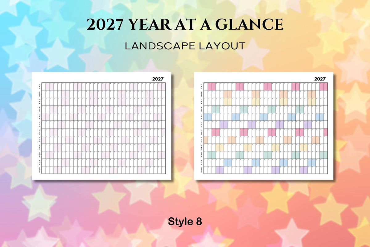 2027 Yearly at a Glance - Canva, a Templates & Theme by Adalin Shop (Photo 5 of 12)