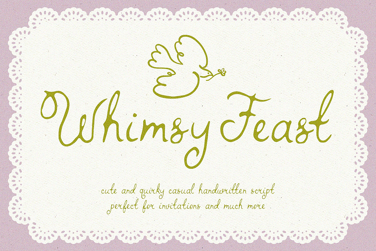 Whimsy Feast Whimsical Wedding Font, a Handwritten Font by Ayya Studio (Photo 1 of 18)