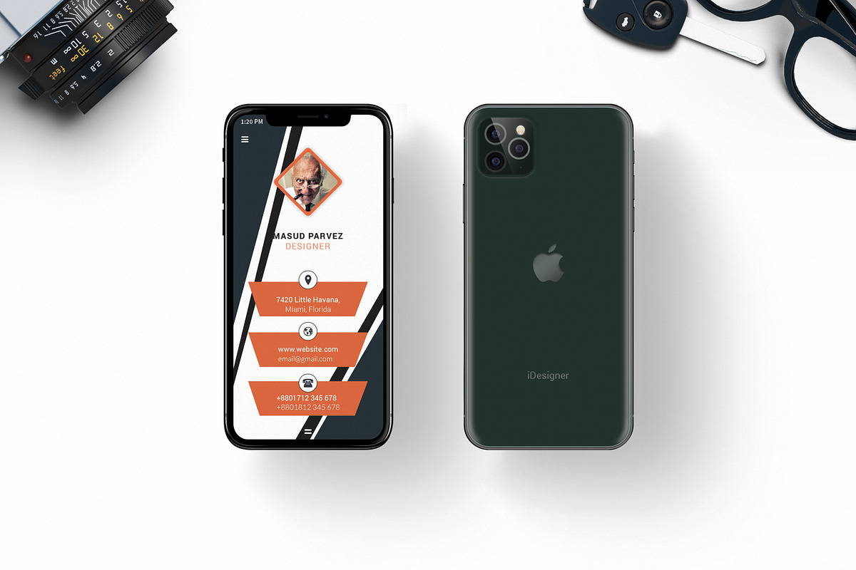 IPHONE MOBILE BUSINESS CARD, a Business Card Template by TheFeture