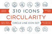 Circularity - Circle Line Icons, an Outline Icon by ARTE MIGUEL (Thumbnail 1 of 5)