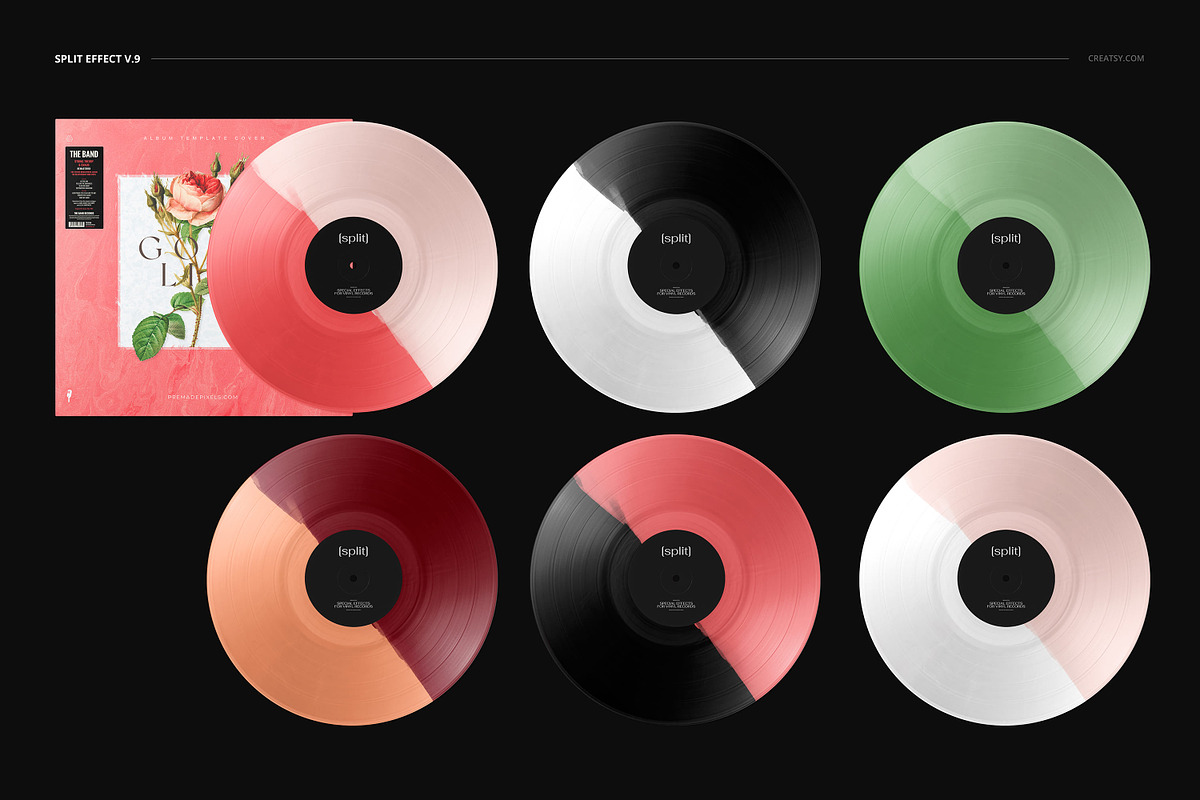 Vinyl Record & Cover Mockup Set, a Merchandise Mockup by creatsy5 (Photo 42 of 54)
