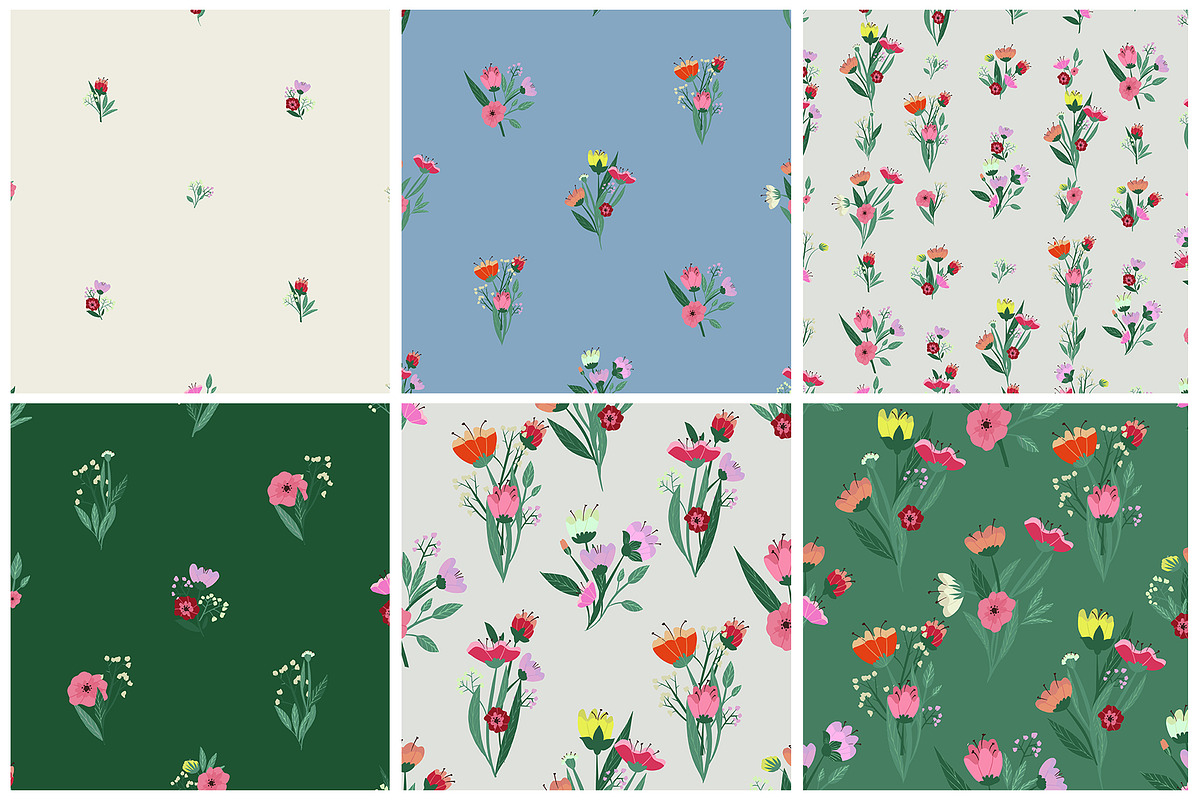 48 vector floral patterns, a Pattern Graphic by Alena Stoyko design (Photo 5 of 19)