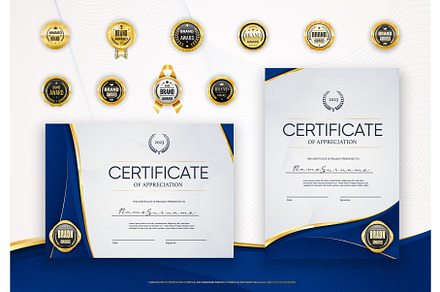 Certificate diploma award template, an Education Illustration by Vector Tradition