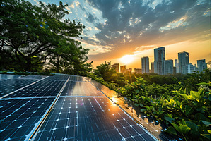 Solar panels Mitigating CO2, an Industrial Photo by Neirfy
