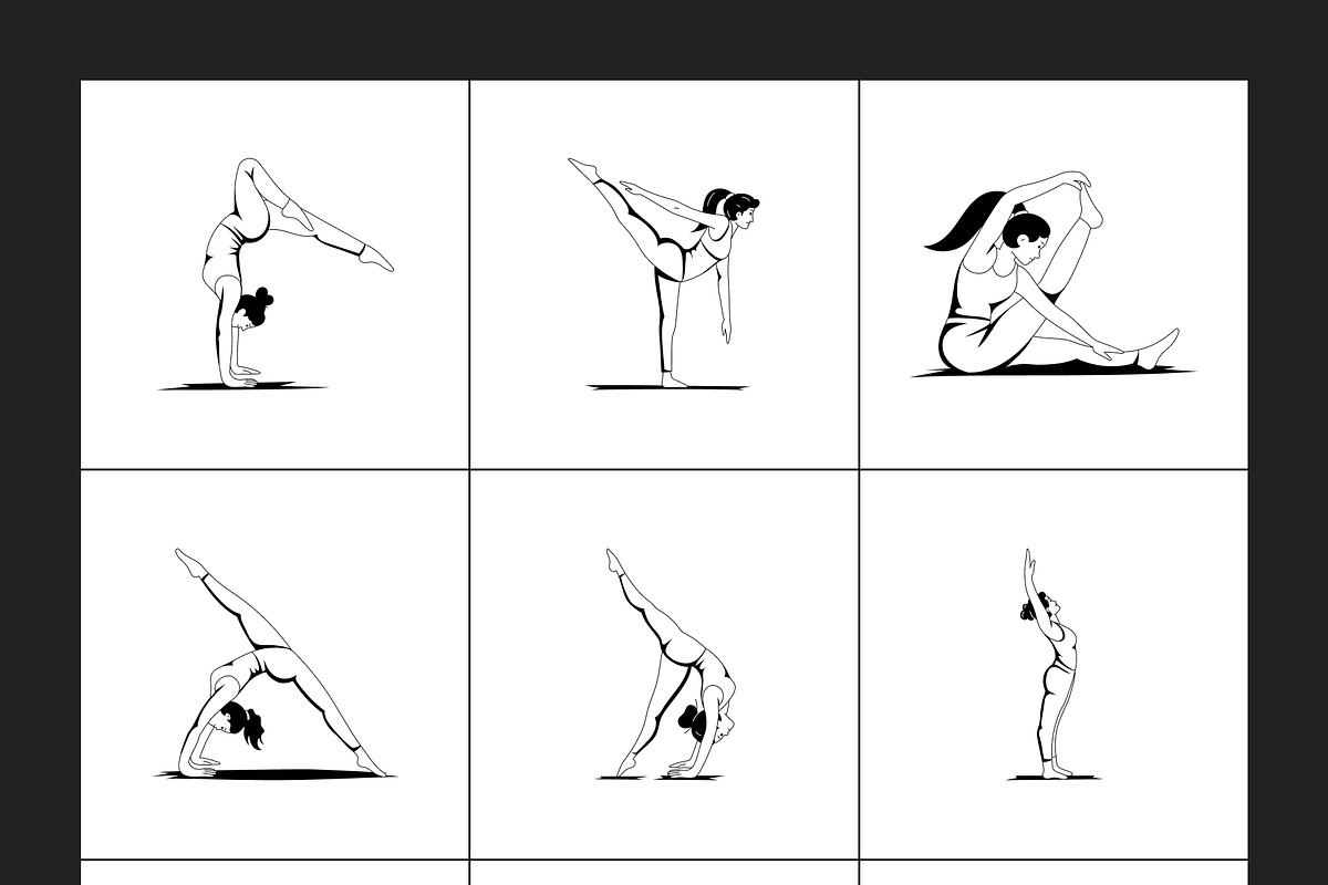 Yoga Poses Illustration Set, a Sport Illustration by Creative Stall (Photo 9 of 11)