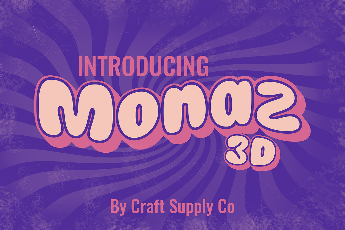 Monaz 3D, a Sans Serif Font by Craft Supply Co. (Photo 1 of 8)