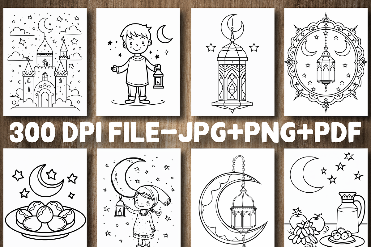 Bold And Easy Ramadan Coloring Page, a Person Illustration by Design Station (Photo 3 of 4)