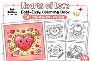 Hearts of Love Coloring Book, an Illustration by Ink Gallery (Thumbnail 1 of 9)