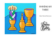 Havdalah Table Painted Illustration, an Illustration by Laura Bolter Design (Thumbnail 1 of 2)